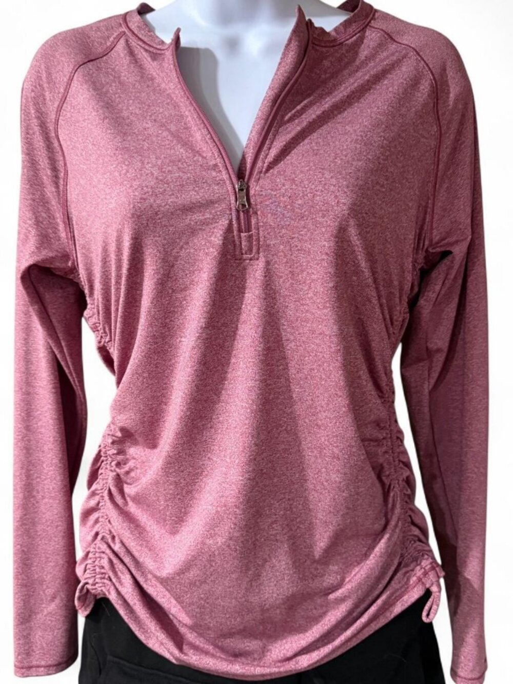 Light Burgundy Ruched Long Sleeve Top M